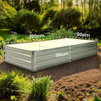 Hochbeet Metall 2er Set 180x90x30, Gartenbeet aus verzinktem Stahl, wetterfest & rostfrei, Rechteckiges ohne Boden-Garten-On.de