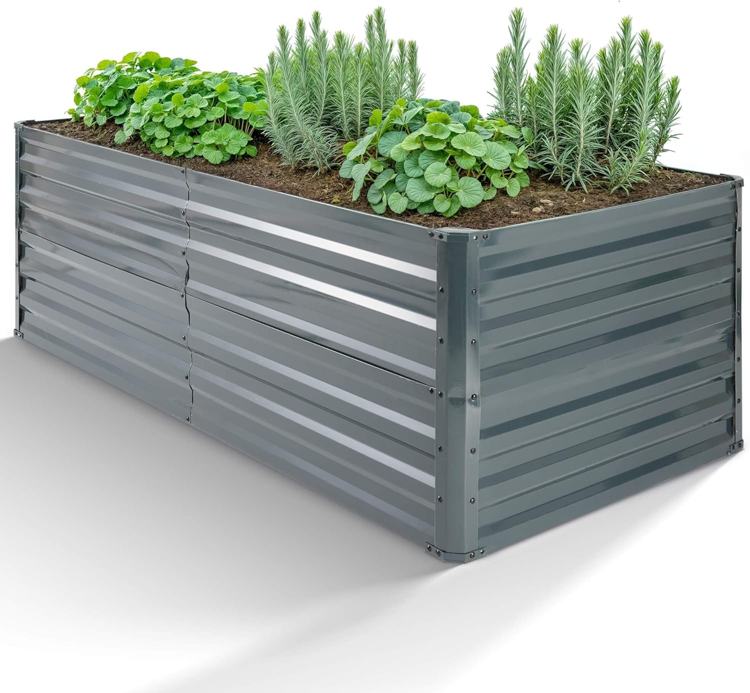Hochbeet Metall 180x90x79, Gartenbeet aus verzinktem Stahl, wetterfest & rostfrei, Rechteckiges ohne Boden-Garten-On.de
