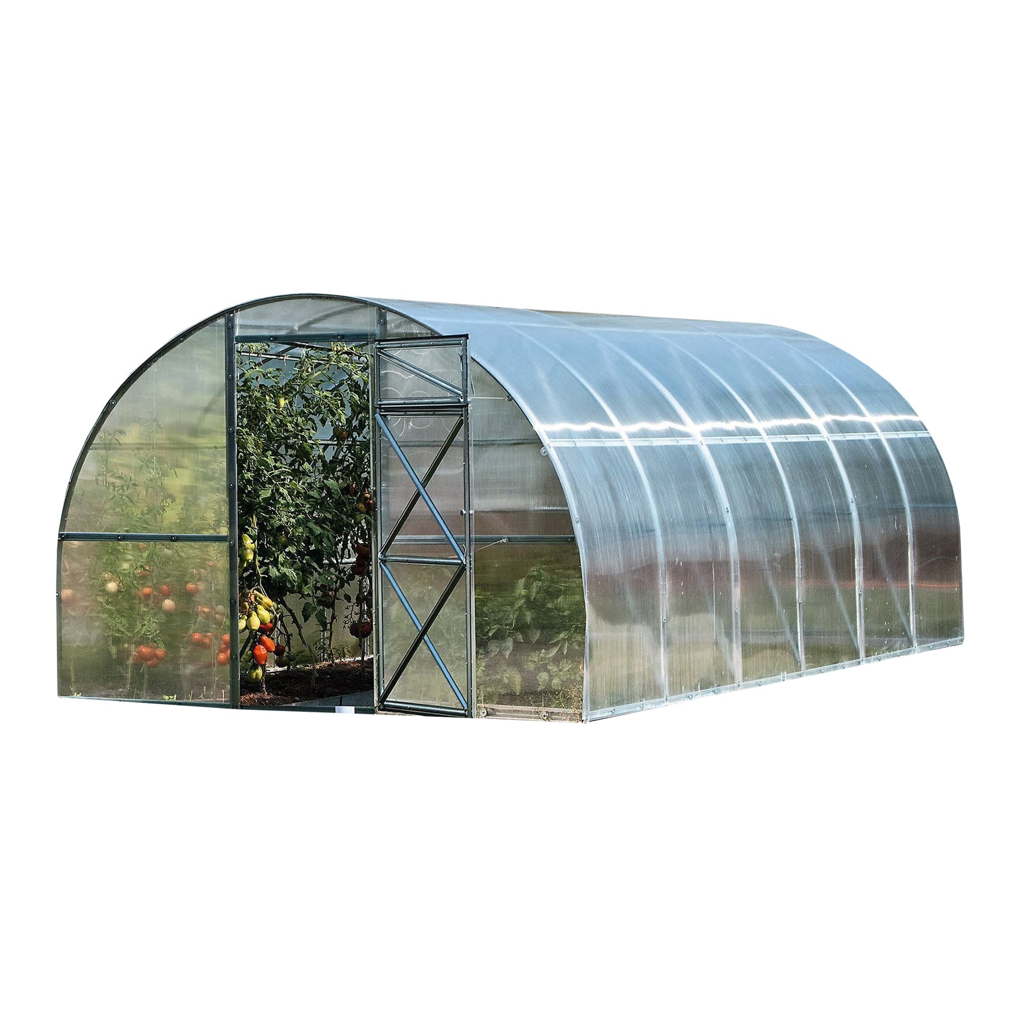 Gewächshaus GARTENJÄGER3, 3x6 m, verzinkter Stahlrahmen, 2 Drehtüren mit Fenstern, max. Schneelast 180 kg/m²