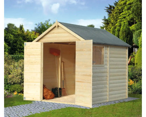 Gerätehaus LUAN 2x2.52m Natur Holz, Wände 19 mm, inkl. Fußboden