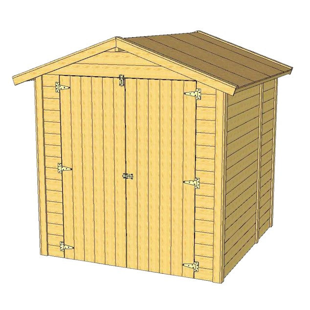 Gerätehaus LUCKI 1.8x1.8m Natur Holz, Wände 14 mm, inkl. Fußboden